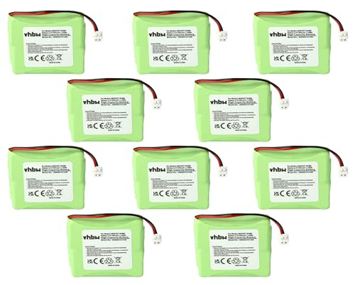 vhbw 10x Batterie Compatible avec VTech VT2020, VT1100 téléphone Fixe sans Fil (600mAh, 2,4V, NiMH)