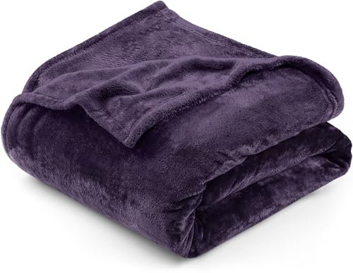 Utopia Bedding Kuschelige Fleecedecke [220x240 cm, Violett] Weiche, leichte, warme Flauschige Decke Kuschelige und atmungsaktive Decken für Bett Sofa Couch