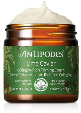 Antipodes Lime Caviar Firming Day Cream 60ml for Fine Lines & Mature Skin | Lime caviar AHAs, peptides and avocado oil visibly firm, smooth and replenish dry or mature skin for a plumper appearance
