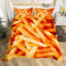 French Fries Bettwäsche Set 155x220cm Chips Betten Set für Kinder Gelb French Fries Gedruckt Bettbezug Set French Fries Lebensmittel Bettdeckenbezug 2Stück