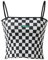 Sommer Frauen Plaid Camis Sexy Checkerboard Damen Crop Top Patchwork Tank Tops Oberbekleidung Dessous Female Camisole, schwarz und weiß, Klein