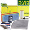 MANN-FILTER Inspektionspaket Filterset 1x Ölfilter, 1x Innenraumfilter, 1x Luftfilter, 4x Zündkerze, 1x Ölablassschraube Kompatibel mit AUDI A4 B8 (8KH) (8K2) (8K5), A5 (8T3) (8F7) (8TA), Q5 (8RB)