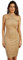 Damen Glitzer Kleid Knielang Ärmellos Bodycon Cocktailkleid Samtkleid Pailletten Kleid Festlich Partykleid Gold XL