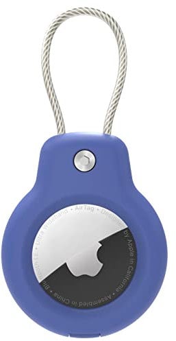 SPGUARD Compatible with Apple AirTag Secure Holder With Wire Cable,Air Tag Lock Case Keychain Key Ring Key Chain Luggage tag For Keys, Luggage & More