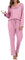 Vlazom Pigiami Due Pezzi Donna, Morbidi Set Pigiama da Donna Scollo a V Maniche Lunghe con Bottoni Set Pigiama da Notte,XL,A-Rosa