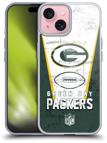 Head Case Designs Offizielle NFL Banner Green Bay Packers Logo Art Gelhülle [Militärischer Schutzgrad] Kompatibel Mit Apple iPhone 15 Und Kompatibel Mit MagSafe