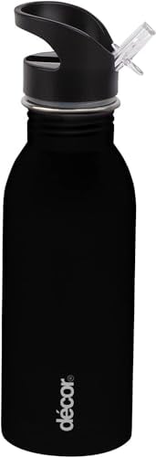 FNX Décor Snap n Seal 500ml Stainless Steel Drink & Water Bottle | Leakproof with 'Snap n Seal' Lid, Drinking Straw & Carrying Hook | Perfect for Gym, School, Sports, Travel, Outdoors & On-The-Go