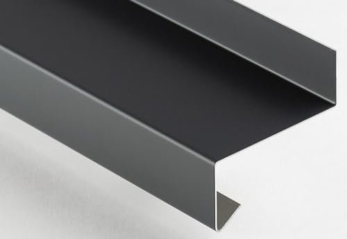 Fensterbank Tropfblech Alu Abschluss 5° anthrazit 2mm Ral7016 T=50-400mm 500mm, 750mm, 1000mm, 1500mm oder 2000mm (Fensterbank 2mm Alu Ral 7016 1500mm, 15/40/380/25)