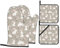 Set di 4 presine da forno con stampa floreale con coniglietto pasquale e guanti resistenti al calore, 4 pezzi