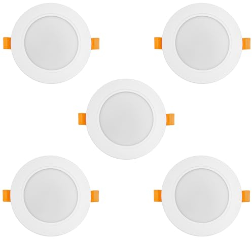 Maclean MCE371 R LED Licht-Panel Einbaustrahler 5-er Pack Deckenstrahler Deckenspot Deckenleuchte Decken-Strahler Einbauleuchte (5-er Pack 9W Einbaustrahler, Rund)