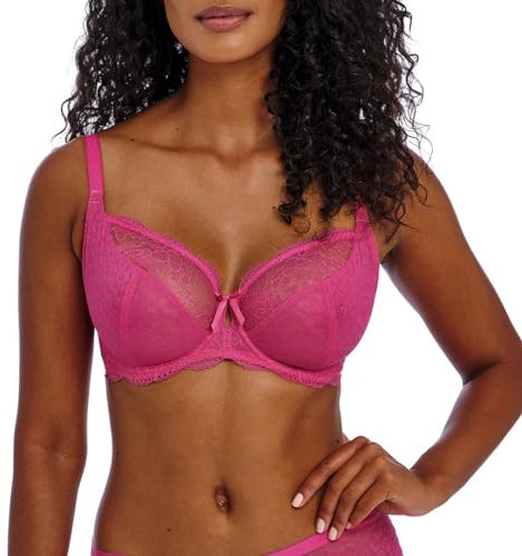 Freya Women's Fancies Underwire Plunge Bra, Opaque, Hot Pink, 34F