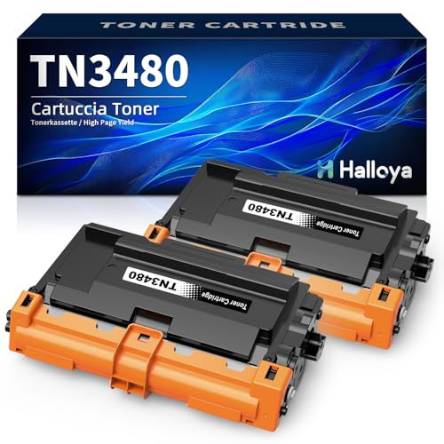 Halloya TN3480 TN-3480 Toner Kompatibel für Brother TN3480 TN 3480 TN3430 für Brother HL-L5100DN Toner MFC-L5750DW HL L5100DN MFC L5750DW DCP-L5500DN MFC-L5700DW HL-L5200DW (Schwarz, 2er-Pack)