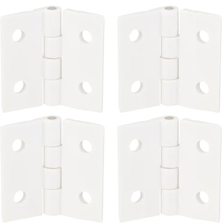 sourcing map 4Pcs Acrylic Hinges, 1.2 x 1.34 Inch Mini Hardware Folding Hinges Piano Hinges with Mounting Hole for Case Box Handicrafts, White