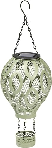 Northpoint LED Solar Metall Heißluftballon LED Windlicht Dekolampe Dämmerungssensor Schattenspiel orientalisch grün