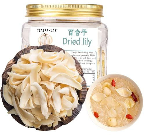 Dried Lily Bulb 3.53oz/100g Bai He for Cooking & Herbal Tea