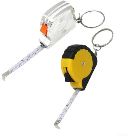 Porte-clés Mètre ruban multifonction, compact et portable 1 m de long avec règle en acier robuste (a)