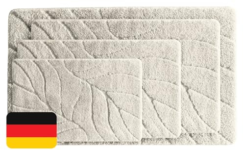 KARAT Tapis de Bain Doux et Antidérapant – Séchage Rapide, Lavable à 40°C, Certifié Oeko-TEX – Tapis de Sortie de Douche Moelleux pour Salle de Bain et Toilettes – Modèle Maris, Crème 60 x 120 cm