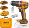INGCO 20V Cordless Brushless Hammer Drill, Compact Impact Drill 66NM, Variable Speed Control, 22+1+1 Torque Setting with LED Light, 50Pcs Accessories with 2Pcs 2.0Ah Battery, 1Pcs Charger CIDLI20668