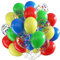 Luftballons Buntes, 60 Stück 12 Zoll Blau Grün Rot Gelb Latex Luftballons mit Konfetti Regenbogen Party Ballons, Pastell Party Luftballon für Geburtstag Hochzeit Babyparty Baby Shower Dekoration