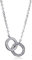 Evensee Halskette Damen Silber 925,Doppel Ring Verbindung Anhänger mit Zirkonia,Kette Mit Verbundenen Ringen,925 Sterling Silber Collier,Zeitloser Schmuck Geschenk für Frauen