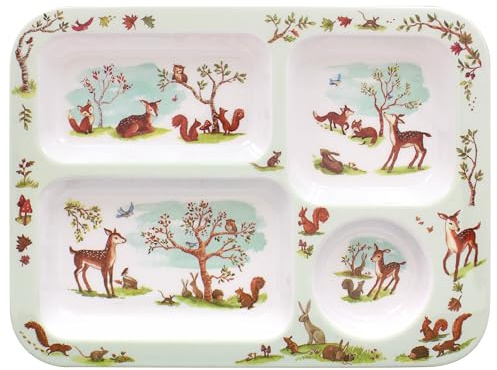 The Leonardo Collection Forest Friends Compartment Tray | Dinner Tray for Multiple Uses Around The Home | | Designed By Finola Stack | Trays for Food Serving Or Drinks Serving