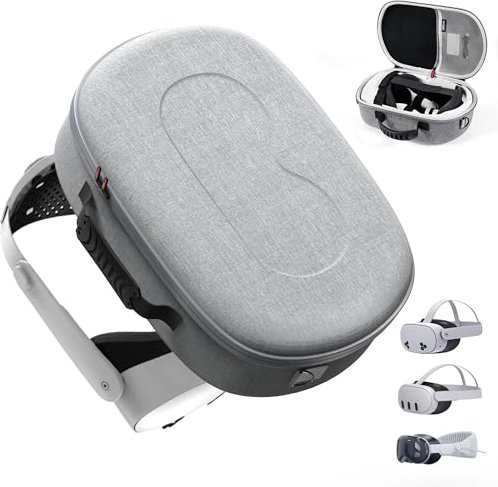 Hard Carrying Case for Meta Quest 3S/Quest 3/Vision Pro, Official Compatible with VR Headset, Elite Strap, Touch Controllers and Other Accessories, VR Appearance Design for Travel Storage