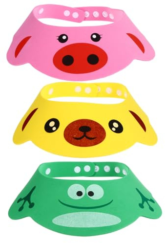 Toyvian Duschhaube Shampoo Cap Verstellbar Für Kinder Baby Kleinkind | Eva Material, 3 Stück Set, Einstellbare Duschhaube, Für Baby Baden Und Ersatz