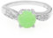 Cavill Kaiserlicher Chrysopras Silberring 0,96 ct Rund Cabochon 7 mm mit 6 Weißen Topasen 0,102 ct Brillante 925er Sterling Silber Eleganter Damenring Grün