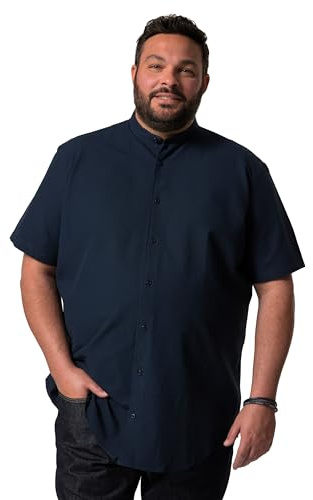Men Plus Herren große Größen Übergrößen Menswear L-8XL Hemd, Halbarm, Stehkragen, Seersucker, Comfort Fit Navy blau 6XL 837963130-6XL