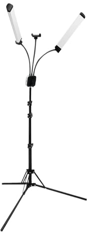 CHIMHOON 40W LED Videolicht Fotografie Licht-Set, Studio Beleuchtung, 3000–6500K Dimmbare LED-Doppelarmleuchte, Fotografie-Beleuchtungsset für Make-up, Live-Übertragung, Studio-Video
