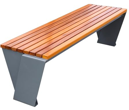 Gartenbank Wetterfest 3 Sitzer Anthrazit Gartenhocker Aus Massivholz mit Verzinkten Lackierten Stuhlbeinen Balkonbank Starke Tragfähigkeit für Balkon, Terrasse, Garten