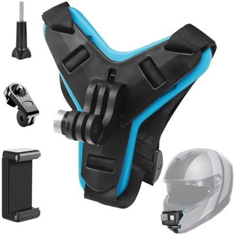 DWFEYOI Support Casque Moto Attache Casque,CaméRa D'Action Support Casque,Support de Menton pour Casque,Moto Fixation du Menton,Support pour Caméra d'action de Menton