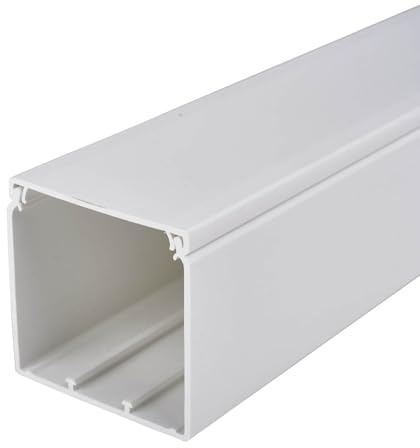 50mm x 50mm 2 x 2 PVC White Electrical Cable Cover Maxi Trunking + Bends (3 x 1mtr 50mm x 50mm Trunking)