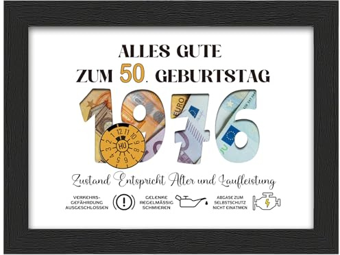 Geschenke zum 50 Geburtstag Frau Mann, Geldgeschenk 50. Geburtstag, Geburtsjahr 1976 Geldgeschenke Verpackung, Geburtstagsgeschenk für Männer und Frauen Mama Papa Kollege Freunde Brüder