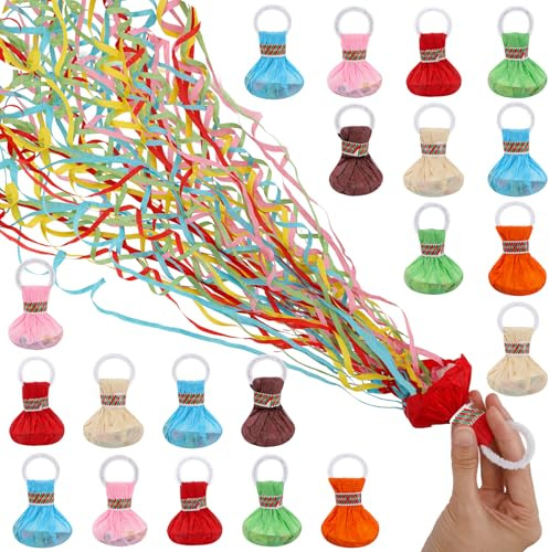 20 Stück Luftschlangen Geburtstag, Wurf Luftschlangen Bombe, Konfetti Luftschlangen handwerfen, Party-Popper Konfetti Luftschlangen für Hochzeiten Weihnachten Karneval Abschlussfeier