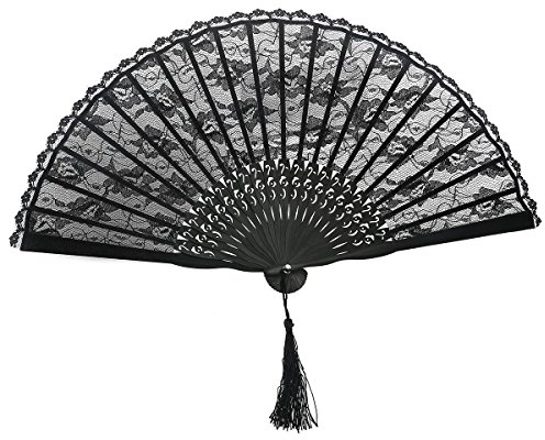 LEORX Handfächer Damen Vintage Retro spanische viktorianischen Hand Fan für Wedding Favor Fancy Dress