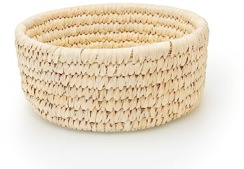 Fair Trade Korbwaren Aufbewahrungskorb aus Palmblätter Brotkorb, Obstkorb Handarbeit – Korb Aufbewahrung für Brot, Brötchen – Brötchenkorb (M)