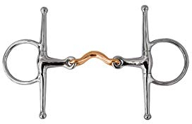 Schenkeltrense, Knebeltrense, doppelt gebr. mit Kupfer, Kaltblut, 16,5 cm