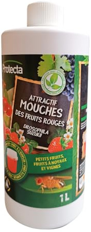 Protecta® Liquide Attractif Prêt à l’Emploi – Anti-Mouches des fruits pour Fraises, Framboises, Cerises et Autres Fruits Rouges – Efficace Jardin et Verger