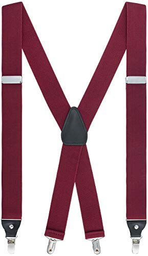 GENTS ONLY Herren Hosenträger X-Form 01745 (Einheitsgröße, 04 Dunkelrot)