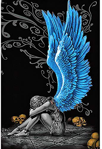 DIY 5D Diamant Painting Full Groß Malerei Engel Flügel Kreuzstich Stickerei Vollbohrer Mosaik Kit Deko Handarbeiten 40x60cm (08)
