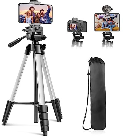 Sensyne Soporte de trípode para teléfono de 64 pulgadas, trípode versátil para cámara y iPad con control remoto inalámbrico y soporte para teléfono 2 en 1 para selfie/grabación de vídeo/foto