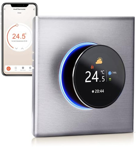 Irishom WLAN-Thermostat für Gaskessel, intelligenter Thermostat, programmierbare wöchentliche Tastensteuerung, mobile App/Sprachsteuerung, kompatibel mit Alexa/Google Home-Silver