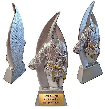 eberin · Kampfsport Großmeister Pokal · Dan Trophäe · Preis zur Gürtel Prüfung · Dan Träger Pokal mit Wunschtext · Größe 13,5 cm