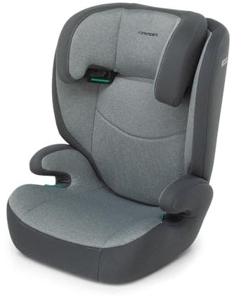 Foppapedretti Seggiolino Auto Clever I-Size, per bambini da 100 a 145 cm di altezza, 3-12 anni, conforme ECE R129, Fissaggio a 3 punti, Comford Kid Pad, Poggiatesta Regolabile 12 altezze, Silver