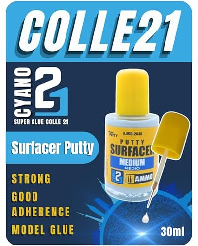 Surfacer Putty 30 ml by Colle21/Ammo Mig – Mastic de Surfaçage Haute Qualité pour Modélisme et Bricolage