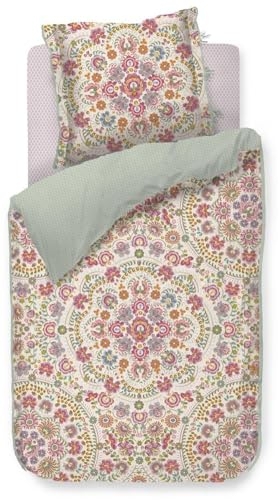 PiP Studio Perkal-Bettwäsche-Garnitur Il Ricamo Farbe Off-White Größe 200x200+2x80x80 Wendedesign Bunt