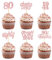 ALEGRE Cupcake Toppers 80 Geburtstag,Glitzer Tortendeko 80 Geburtstag Frau Mann,Straight Outta 1944 Kuchen Deko Geburtstag 80 Jahre,Rosegold 80 Geburtstag Deko,Cheers to 80 Muffin Deko
