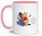 Generic Winnie and Eeyore Mug - 400ml Ceramic Coffee Cup - Watercolour Novelty Cute Sweet Fun Quote Time For a Hug Friend Pig Bear Home Gift Present (Light Pink Handle)