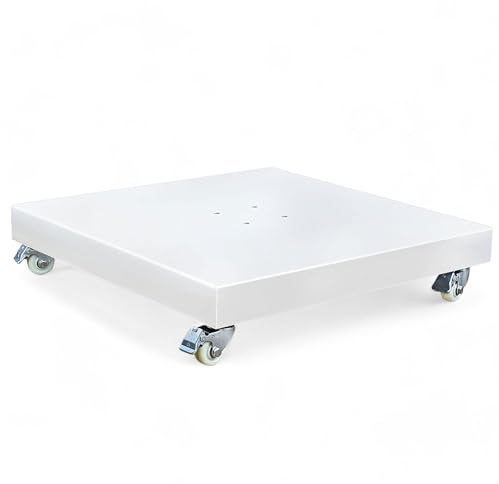 osoltus Ampelschirm Schirmständer mit Rollen Beton/Fliesen Weiss 120kg 80x80cm